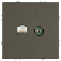 ТВ-розетка и розетка Ethernet RJ-45 без рамки Stekker Эмили 49924