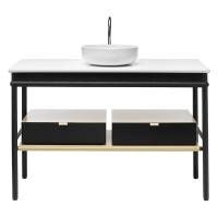Тумба с раковиной Burgbad Mya 120 SFKH120 F3192 C0037*1 дуб черный/белый