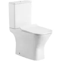 Унитаз-компакт Grossman GR-4464SQ безободковый, торнадо, с сиденьем микролифт, белый