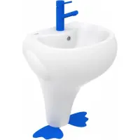 Раковина Creavit Ducky DC052-00CB00E-MA00 52,3x39,5 см, детская, напольная, белый/синий