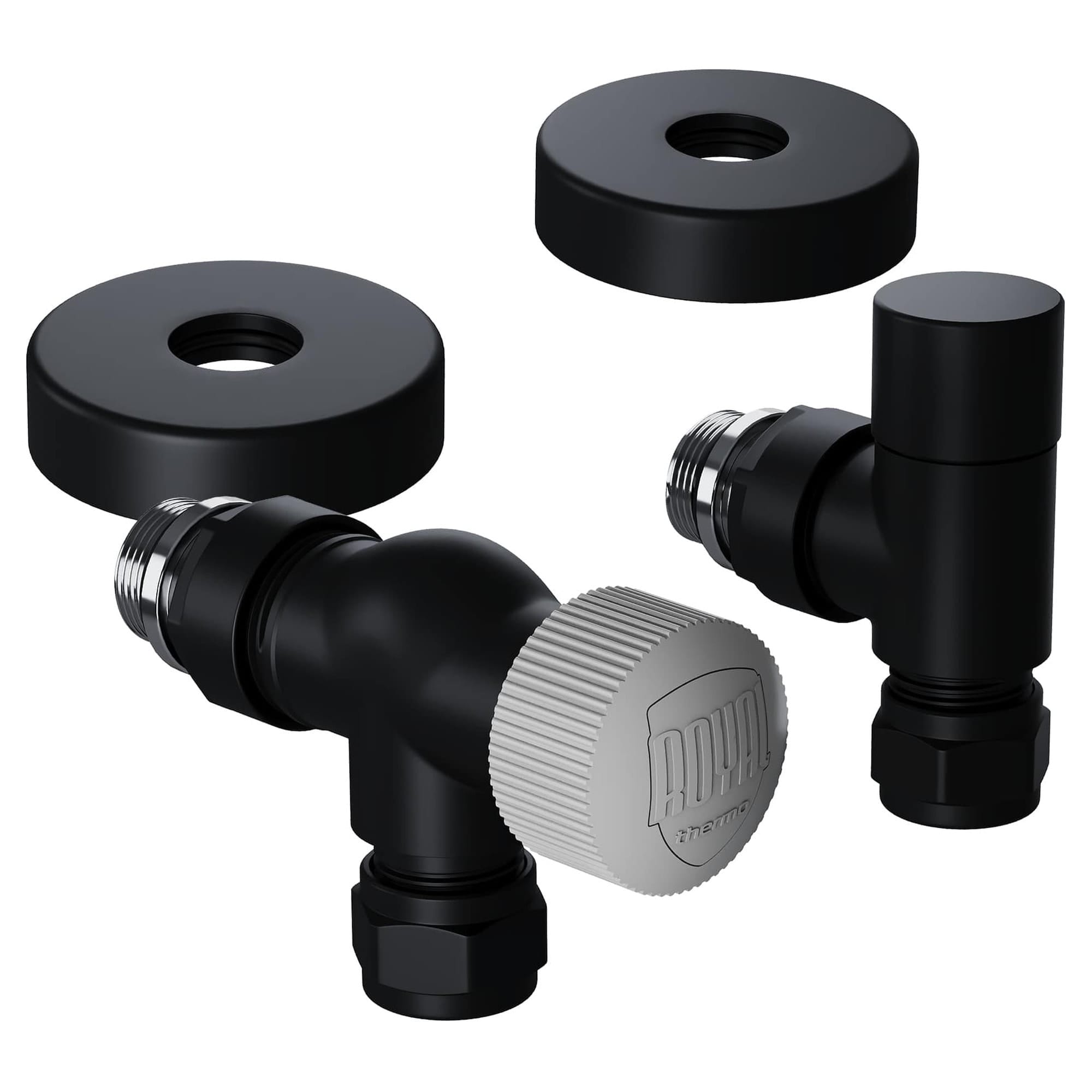 Набор термостатический осевой Royal Thermo Design Pro 15мм М30х1,5 (Черный)
