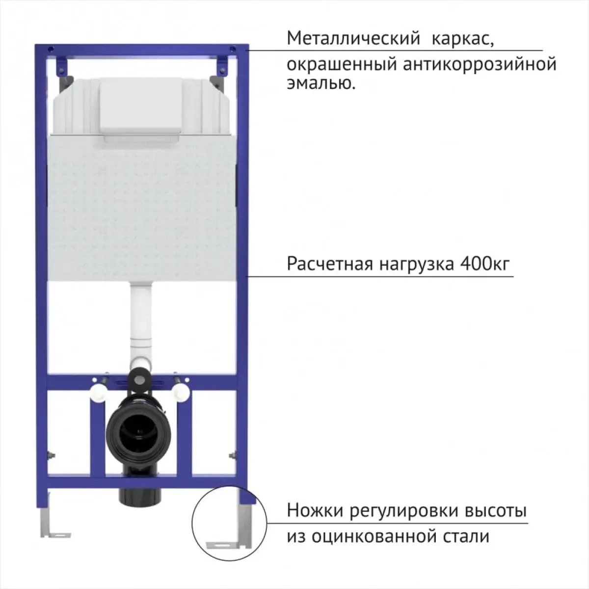 Инсталляция для унитаза Berges Novum S3 040243 с кнопкой смыва, хром