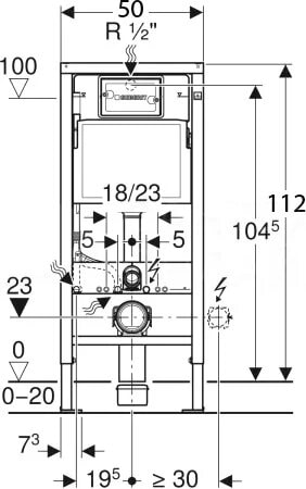 Инсталляция для унитаза Geberit Duofix 458.163.21.1 с клавишей смыва