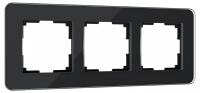 Рамка на 3 поста Werkel Elite (черный стекло) W0032448
