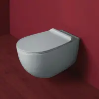 Унитаз подвесной Simas Vignoni VI18 tela matt безободковый, светло-серый матовый