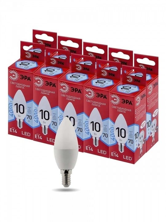 Лампа светодиодная Эра  E14 10Вт 4000K LED B35-10W-840-E14 R