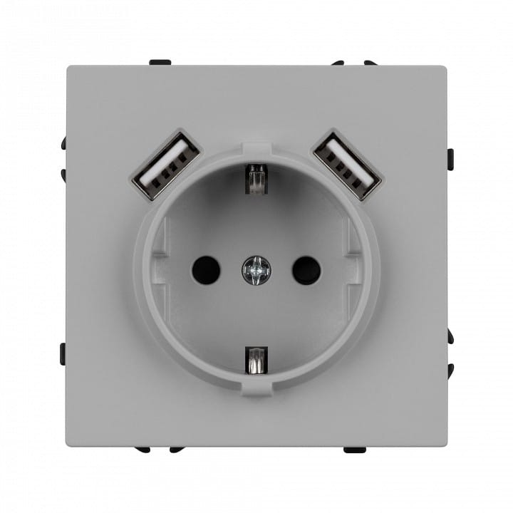 Розетка с заземлением и 2хUSB type A, без рамки Arlight SCT-NOBE 059443