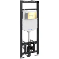 Инсталляция для унитаза WasserKRAFT Alme 15 15TLT.010.ME.PG03 с кнопкой смыва, золотой