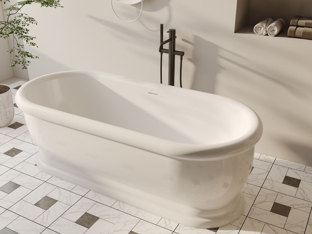Акриловая ванна Abber AB9515 173,5x79 см, отдельностоящая, белый