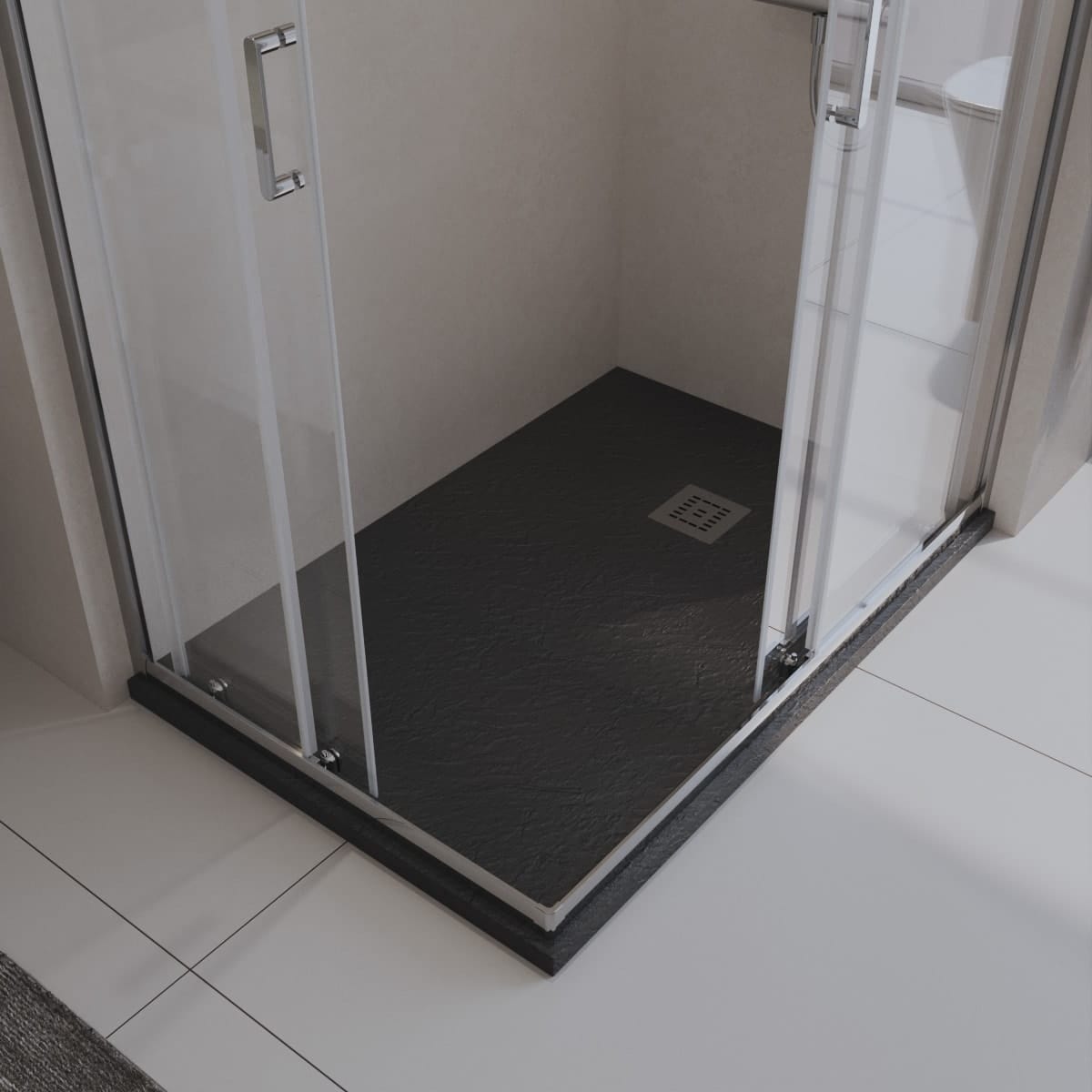 Душевой поддон BelBagno Uno 120 TRAY-MR-UNO-AH-120/80-35-NERO-CR черный