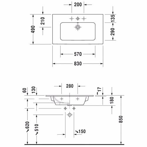 Раковина Duravit Starck 1 2336830000