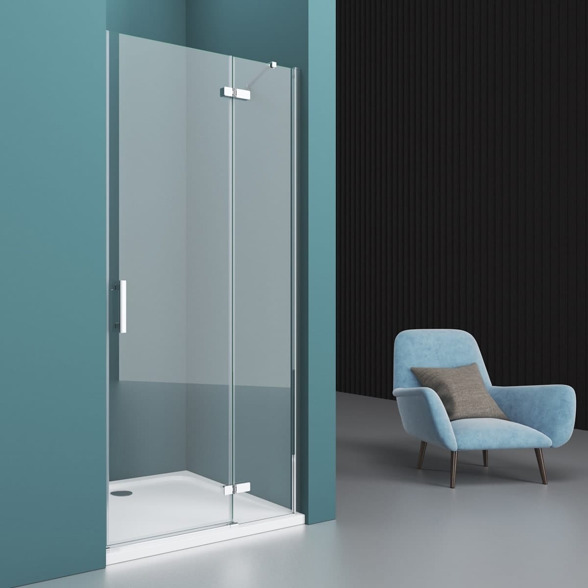 Душевая дверь в нишу BelBagno Kraft KRAFT-B-12-60/40-C-Cr-R