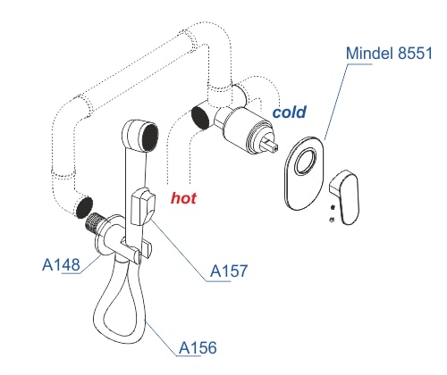 Гигиенический душ WasserKRAFT Mindel 8500 A85056 белый матовый
