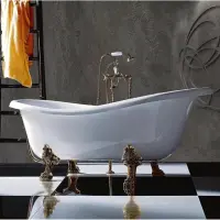 Ванна из литьевого мрамора Tiffany World TW176bi/br 176x80 см, отдельностоящая, белый
