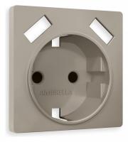 Накладка для розетки с заземлением и со шторками и 2хUSB type A Ambrella Volt Quant AP3690