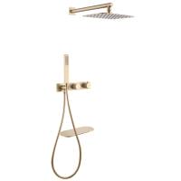 Душевой комплект Abber Rund AF8750G с термостатом золото матовое