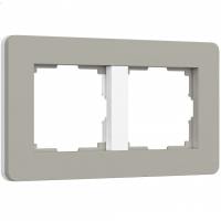 Рамка на 2 поста Werkel Split (дымчатый/белый soft-touch) W0023067