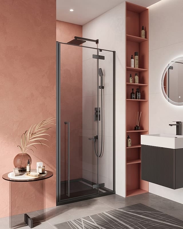 Душевой уголок Cezares Liner 90х90 LINER-A-1-90-C-NERO-R черный
