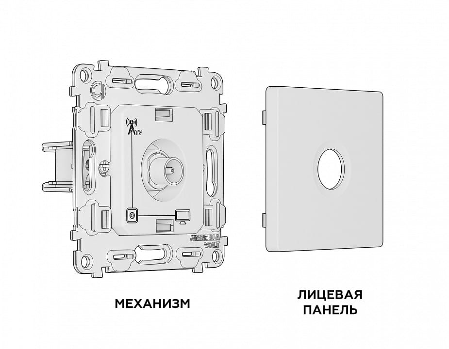 ТВ-розетка оконечная без рамки Ambrella Volt ALFA MA643010