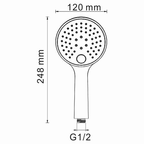 Лейка для душа WasserKRAFT A207 глянцевое золото