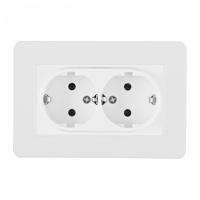 Розетка двойная с заземлением и со шторкой Arte Milano SET16-2 SET16-double-40-2 white