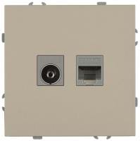 ТВ-розетка и розетка Ethernet RJ-45 без рамки Эра Galaxy Б0070782