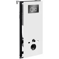 Инсталляция для унитаза WasserKRAFT Abens 20 20TLT.010.ME.WH.PB01 с кнопкой смыва, черный глянец/хром/черный глянец