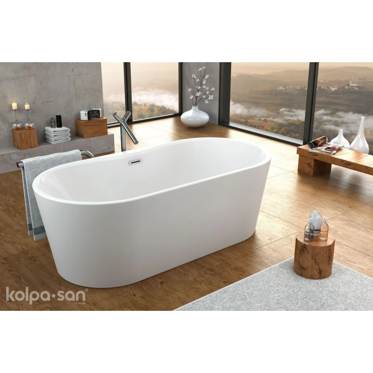 Акриловая ванна Kolpa-San Comodo FS 593830 185x90 см, отдельностоящая, белый
