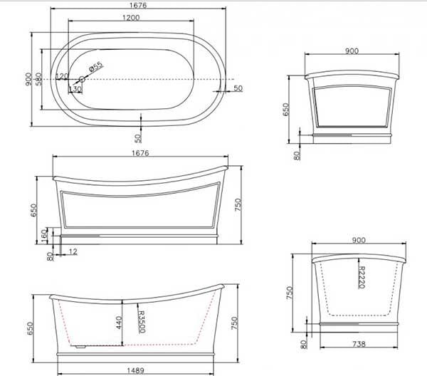 Акриловая ванна BelBagno 168х90 BB32 белый глянец