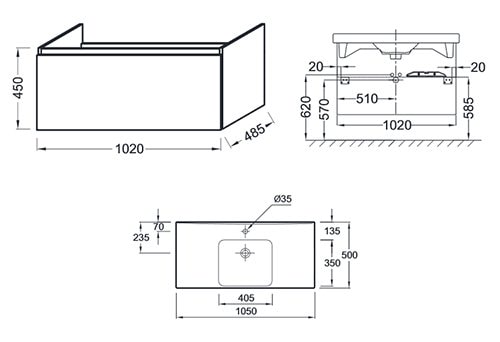 Тумба под раковину Jacob Delafon ODEON UP EB883-N18