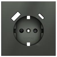 Накладка для розетки с заземлением и со шторками и 2хUSB type A и C Voltum S70 VLS001006