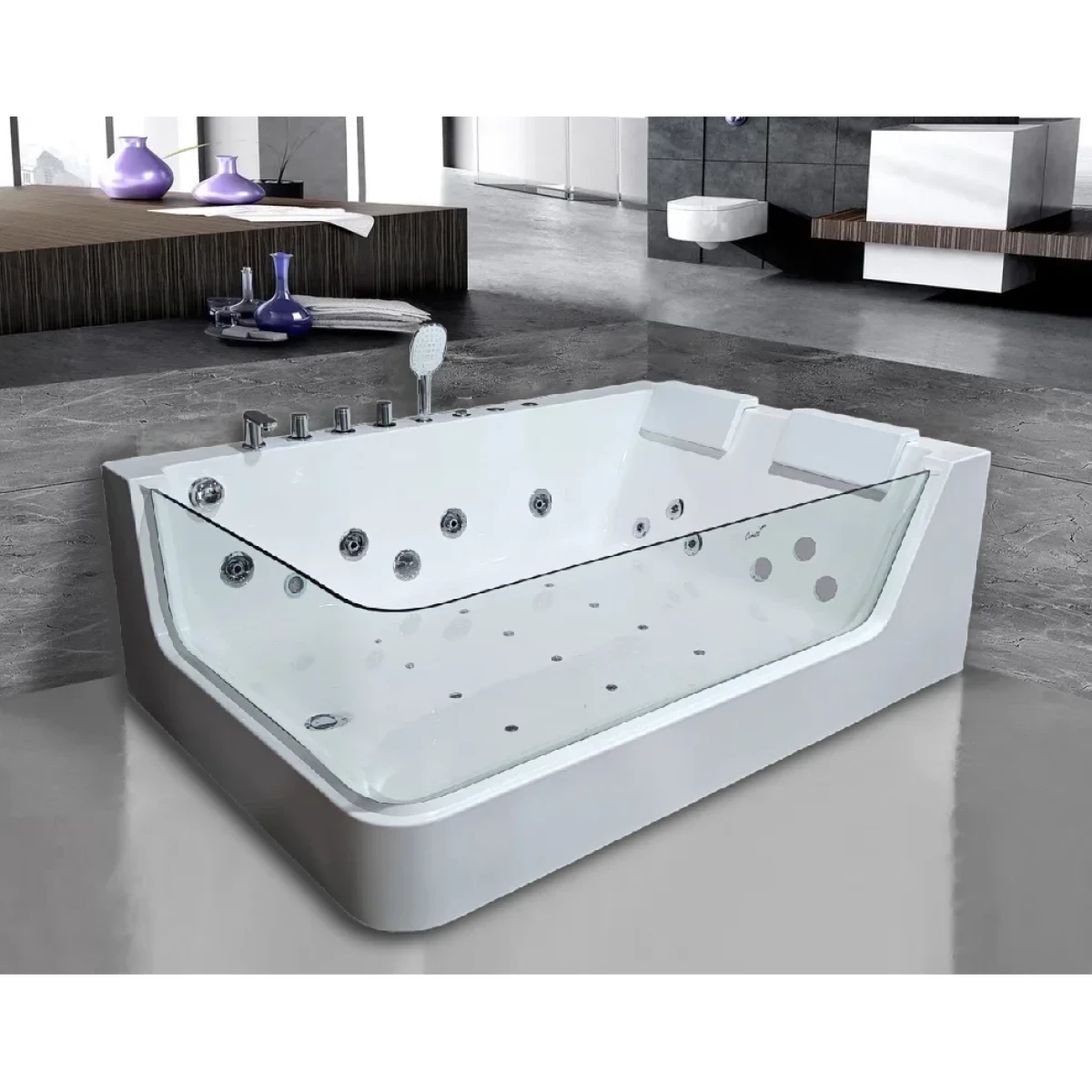 Акриловая ванна Ceruttispa C-495R 170x120 см R, с гидромассажем, белый