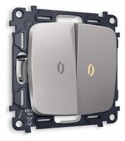 Выключатель проходной двухклавишный с подсветкой без рамки Ambrella Volt Quant MO504030