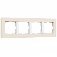 Рамка на 4 поста Werkel Split (айвори/белый soft-touch) W0043066