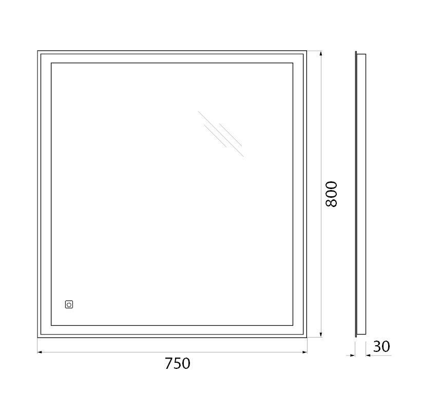 Зеркало BelBagno SPC-GRT-750-800-LED-TCH