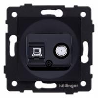 ТВ-розетка и SAT-розетка оконечная без рамки Kollinger  REA-014BK