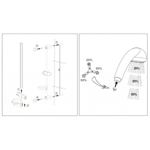 Комплект Jacob Delafon BASIC-2 со штангой (E14330-CP)