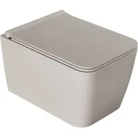 Унитаз подвесной Boheme Zen 967-SET-D безободковый, с сиденьем микролифт, бежевый матовый