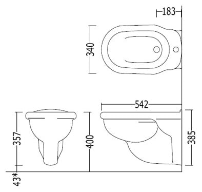 Биде подвесное Devon&Devon Etoile IBBID1FSET