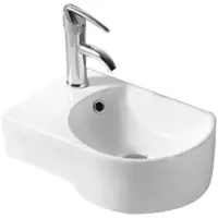 Раковина CeramaLux 9273R 41x27 см R, рукомойник, белый