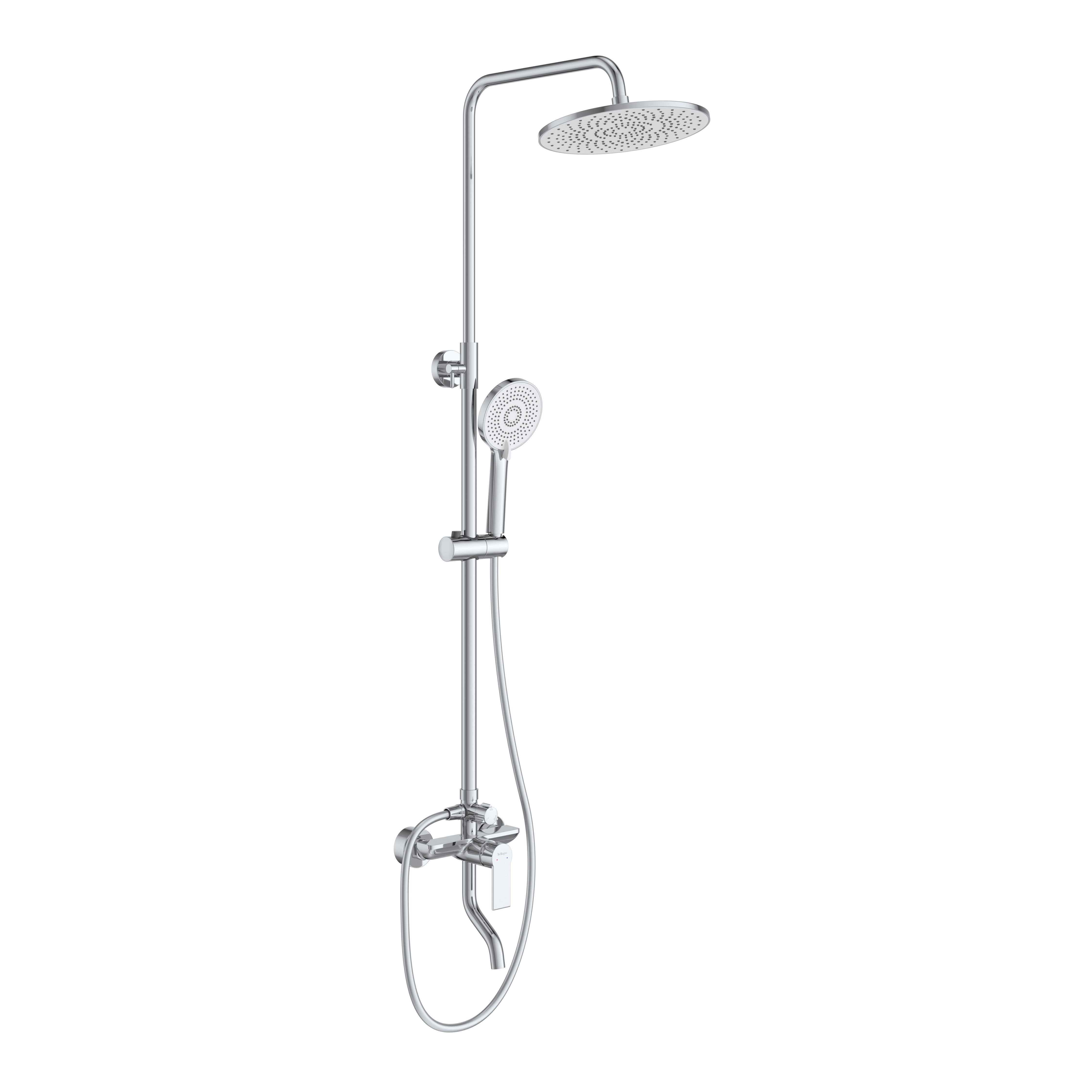 Душевая стойка со смесителем и изливом BelBagno AURORA-VSCM-CRM
