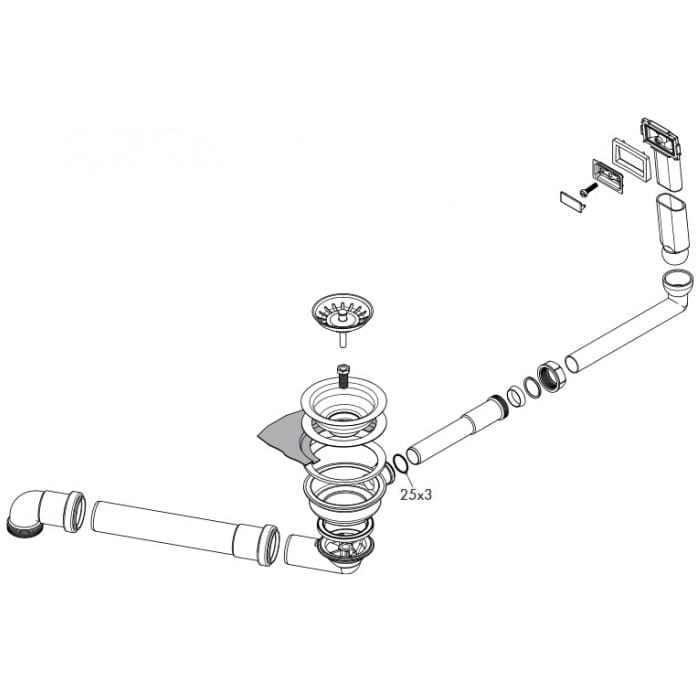 Слив-перелив hansgrohe 43921800 с ручным управлением D14-10 нержавеющая сталь