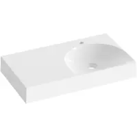 Раковина Ravak Lite XJXL1280000 80x45 см L, накладная, подвесная, белый