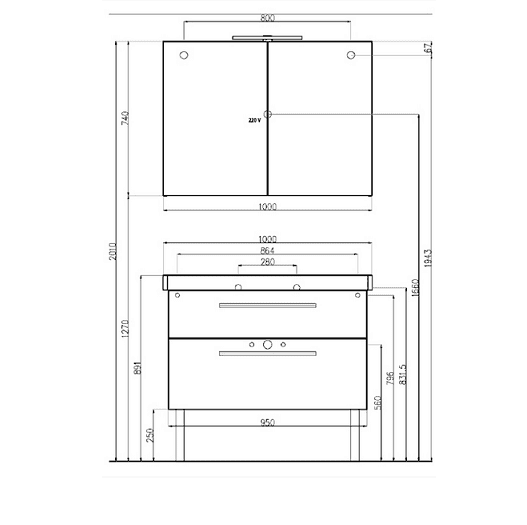 Тумба под раковину Villeroy&Boch 95 2day2 A99500E9 Light Wood