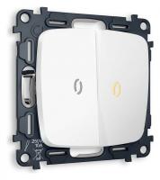 Выключатель проходной двухклавишный с подсветкой без рамки Ambrella Volt Quant MO124030