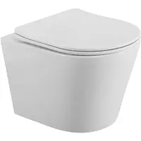 Унитаз подвесной BelBagno Flay-R BB053CHR/SC безободковый, с сиденьем микролифт, белый