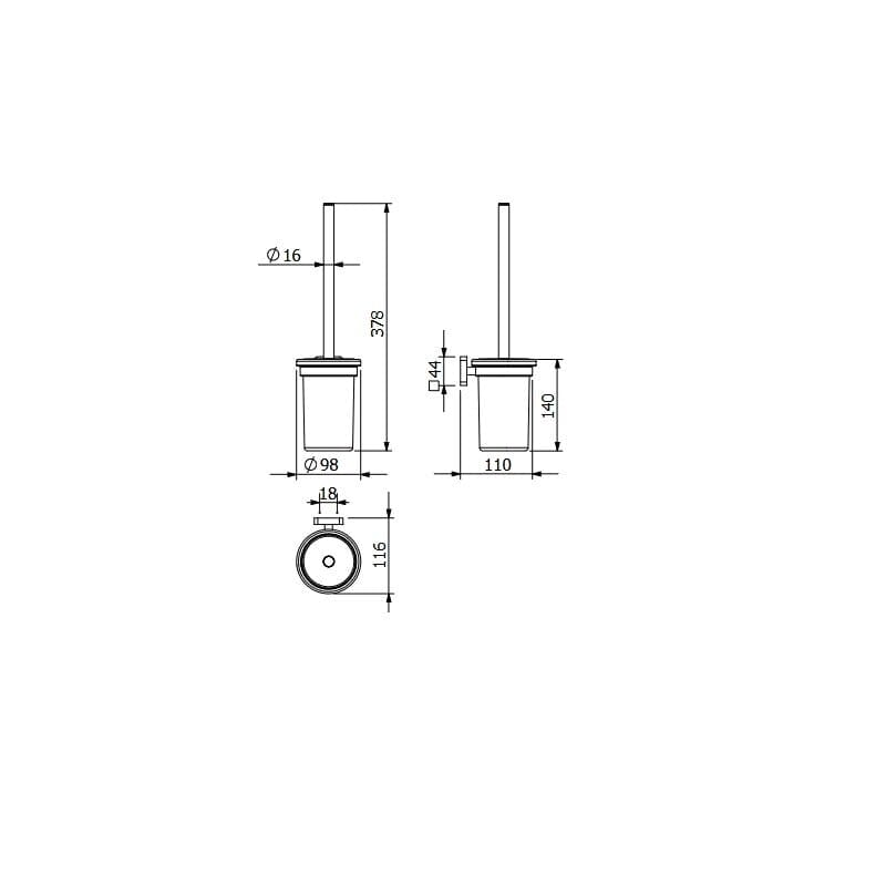 Туалетный ершик Kludi Vela S 2597453 белый матовый