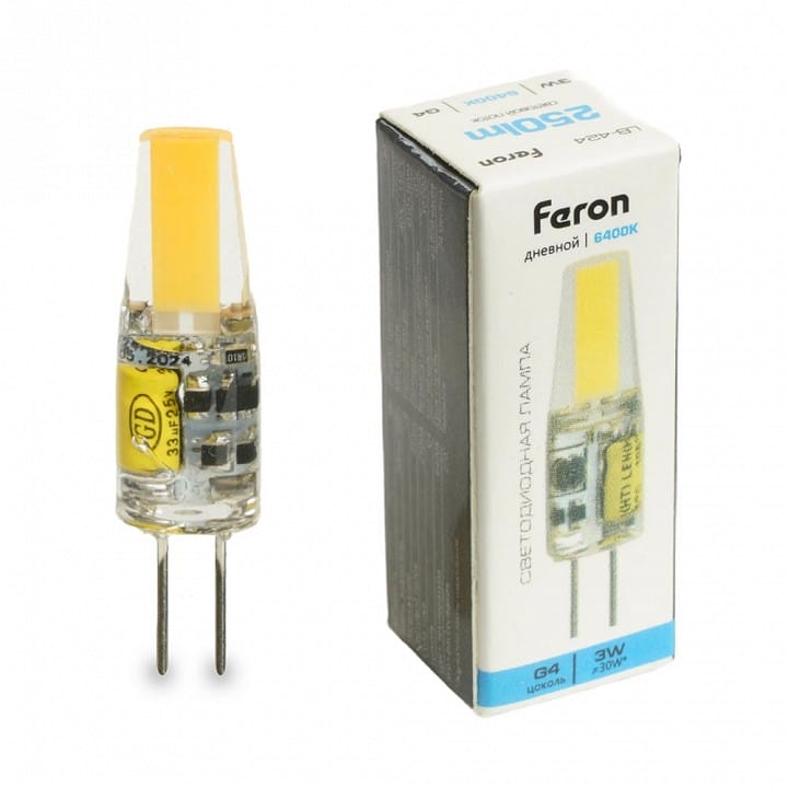 Лампа светодиодная Feron LB-424 G4 3Вт 6400K 51172