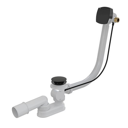 Слив-перелив AlcaPlast A564BLACK (черный матовый) для стандартных ванн, с функцией наполнения