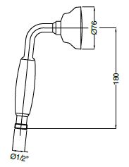 Душевая лейка Cezares CZR-U-D1FC-02-M бронза